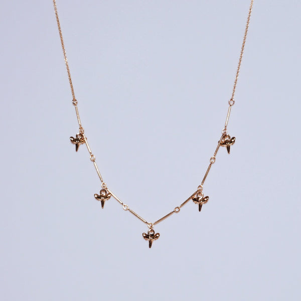 5 Station Tiny Shark Teeth Pendant Necklace – Imi